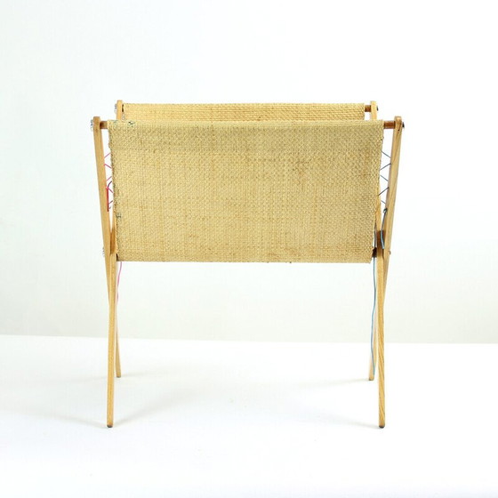 Image 1 of Vintage magazine rack in wood, Czechoslovakia 1960s