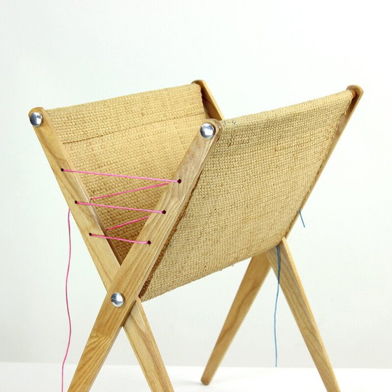 Image 1 of Vintage magazine rack in wood, Czechoslovakia 1960s