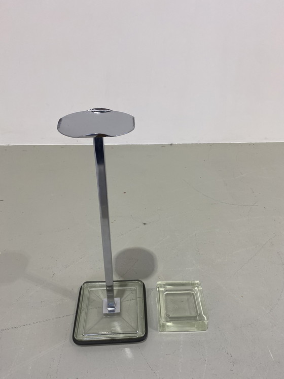 Image 1 of Chrome ashtray with table lighter