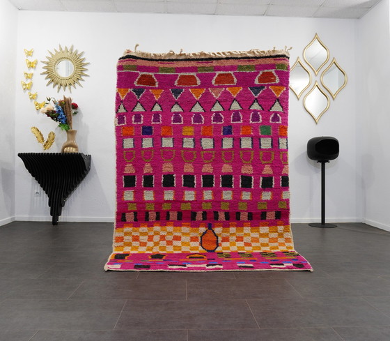 Image 1 of Tapis berbère - 220 cm x 147 cm - laine rose