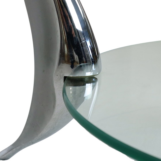 Image 1 of Round Glass Coffee Table Chrome