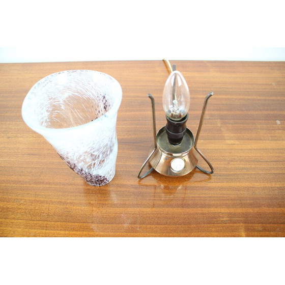 Image 1 of Vintage metal and glass table lamp by Zukov, Czechoslovakia 1960