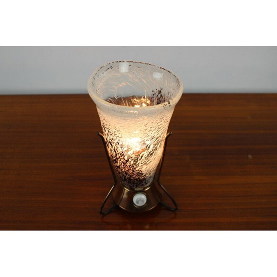 Image 1 of Vintage metal and glass table lamp by Zukov, Czechoslovakia 1960