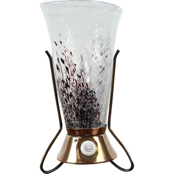 Image 1 of Vintage metal and glass table lamp by Zukov, Czechoslovakia 1960