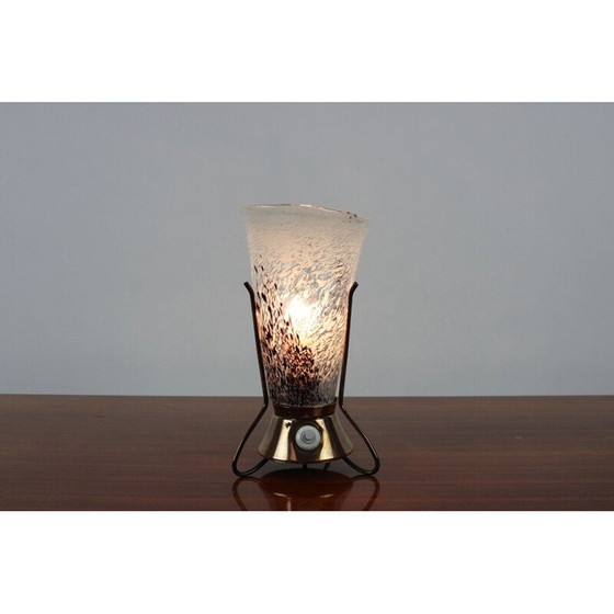 Image 1 of Vintage metal and glass table lamp by Zukov, Czechoslovakia 1960