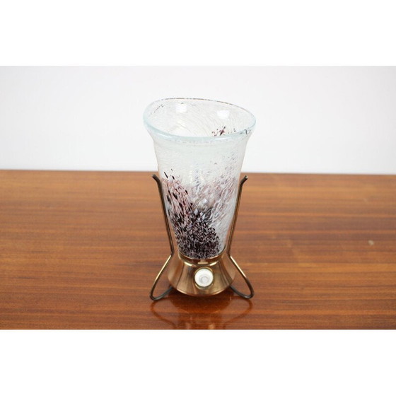 Image 1 of Vintage metal and glass table lamp by Zukov, Czechoslovakia 1960