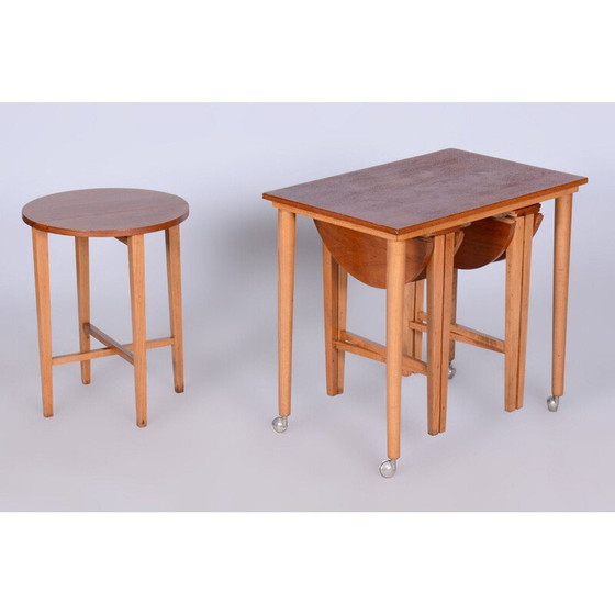 Image 1 of Mid century beechwood nesting tables by Poul Hundevad, Czech 1960s