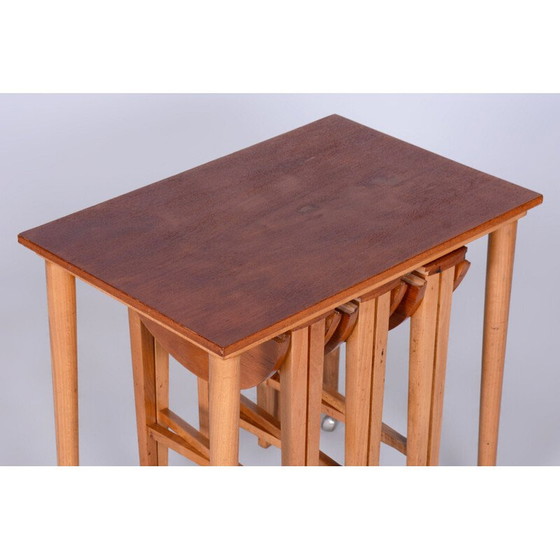 Image 1 of Mid century beechwood nesting tables by Poul Hundevad, Czech 1960s