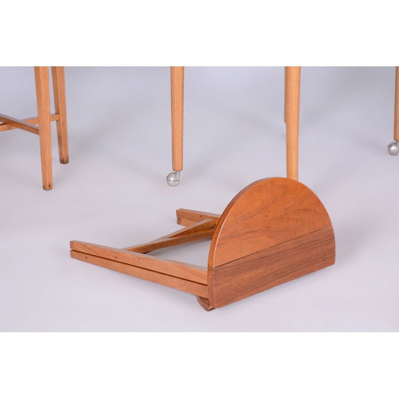 Image 1 of Mid century beechwood nesting tables by Poul Hundevad, Czech 1960s