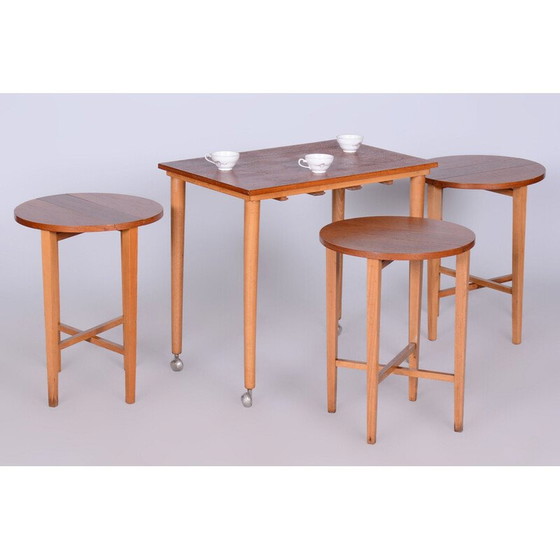 Image 1 of Mid century beechwood nesting tables by Poul Hundevad, Czech 1960s