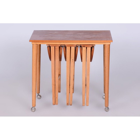 Image 1 of Mid century beechwood nesting tables by Poul Hundevad, Czech 1960s