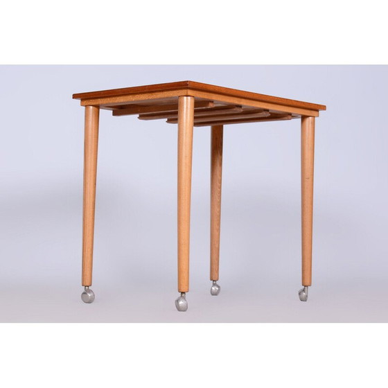 Image 1 of Mid century beechwood nesting tables by Poul Hundevad, Czech 1960s