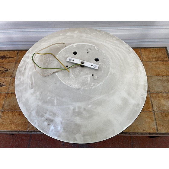 Image 1 of Lampada da soffitto vintage in vetro di Murano e ottone modello "Pompeo" di Angelo Brotto per Esperia, 1980