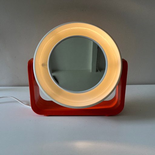 Miroir de maquillage Allibert, modèle W93 orange-blanc