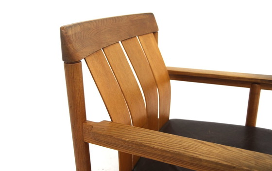 Image 1 of  Set di 2 tavolini in pelle e rovere, Ferdinand Lundqvist, Svezia, 1960 