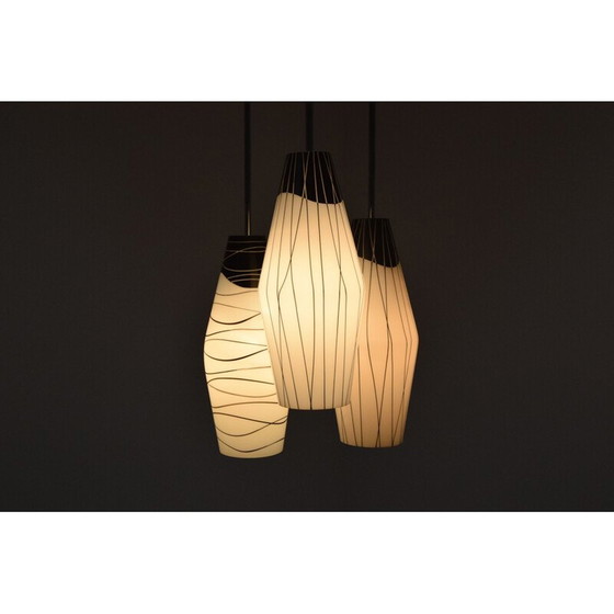 Image 1 of Lampadario vintage in vetro cromato di Zukov, Cecoslovacchia, 1970