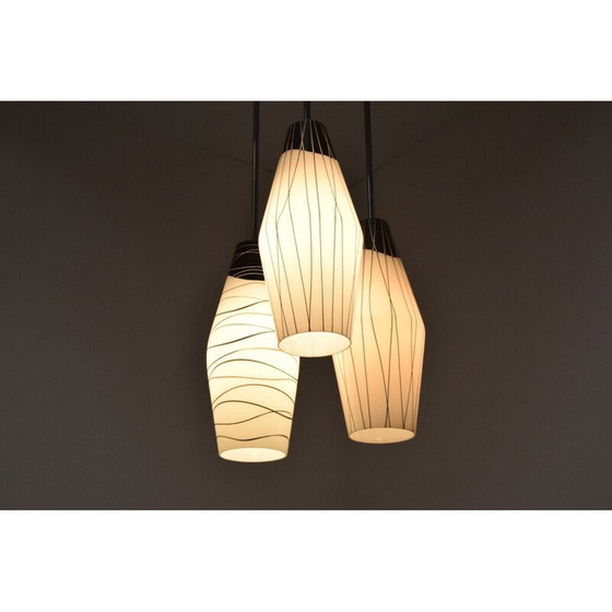 Image 1 of Lampadario vintage in vetro cromato di Zukov, Cecoslovacchia, 1970