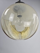 Lampe suspendue italienne en verre crème