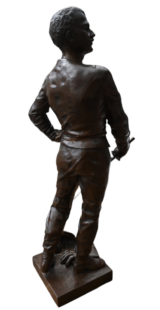 Image 1 of Luca Madrassi, Français Sculpture en bronze d'un escrimeur