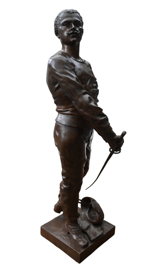 Luca Madrassi, Français Sculpture en bronze d'un escrimeur