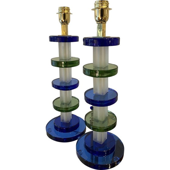 Image 1 of Pair of vintage Murano glass lamps by Alberto Dona