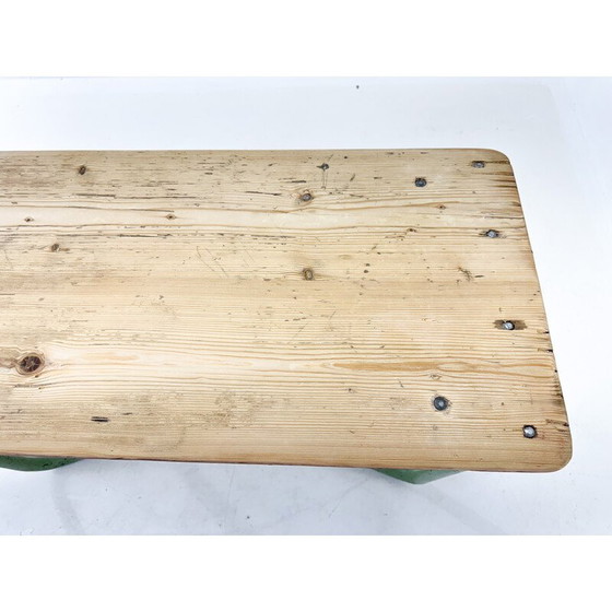 Image 1 of Vintage industrial wooden side table, Czechoslovakia