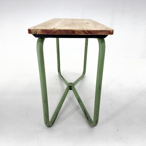 Image 1 of Vintage industrial wooden side table, Czechoslovakia