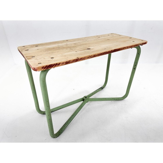 Image 1 of Vintage industrial wooden side table, Czechoslovakia