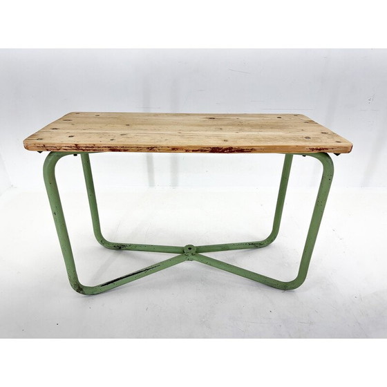 Image 1 of Vintage industrial wooden side table, Czechoslovakia