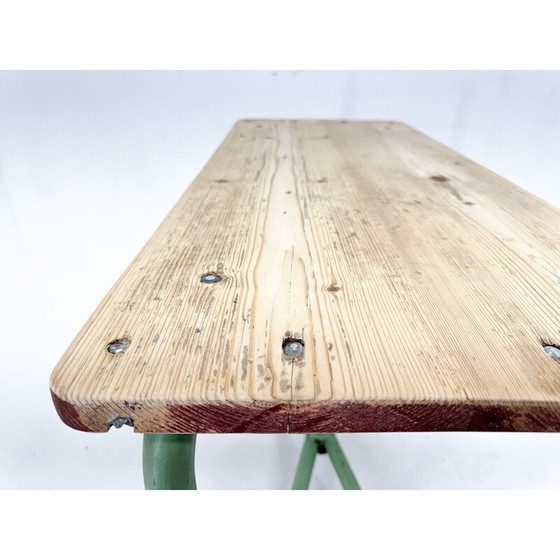 Image 1 of Vintage industrial wooden side table, Czechoslovakia