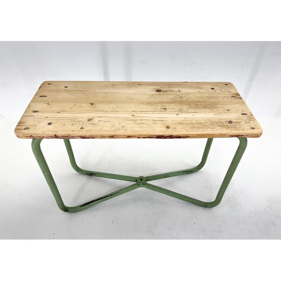 Image 1 of Vintage industrial wooden side table, Czechoslovakia