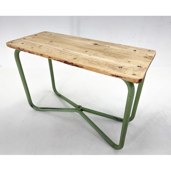 Image 1 of Vintage industrial wooden side table, Czechoslovakia