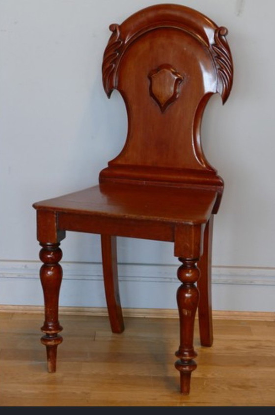 Image 1 of Mahogany Victorian Hall Seat