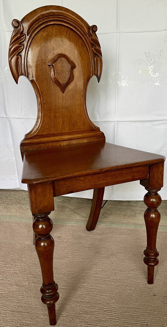 Image 1 of Mahogany Victorian Hall Seat