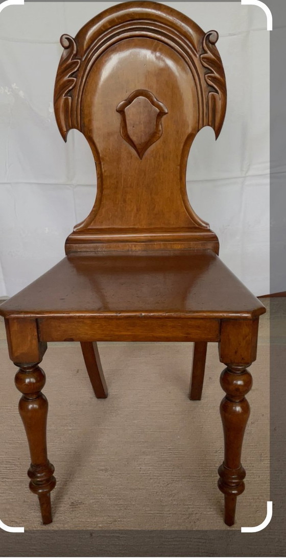 Image 1 of Mahogany Victorian Hall Seat