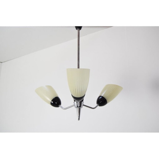 Vintage glass chandelier by Drukov, Czechoslovakia 1960