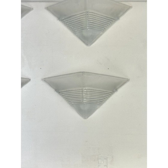 Image 1 of Set of 4 vintage Postmodern thick Murano glass wall lamps by Mazzega, Italy 1980s