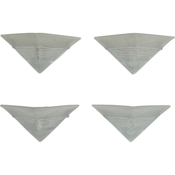 Image 1 of Set of 4 vintage Postmodern thick Murano glass wall lamps by Mazzega, Italy 1980s