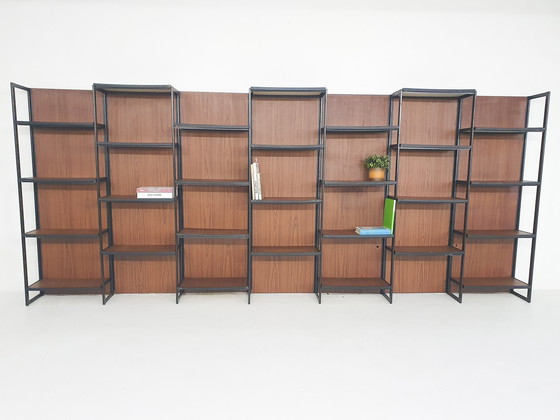 Image 1 of Large Book Cabinet Attributed To Pierre Guariche For Meurop, Belgium, 1960’S