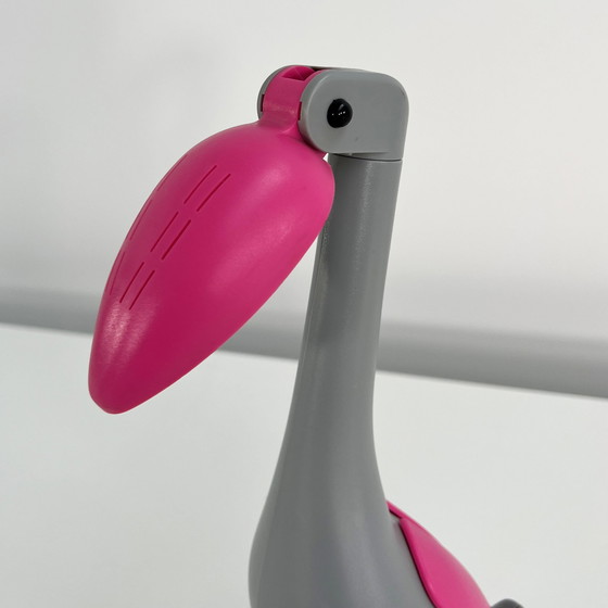 Image 1 of Pink & Grey Toucan Desk Lamp, 1980S