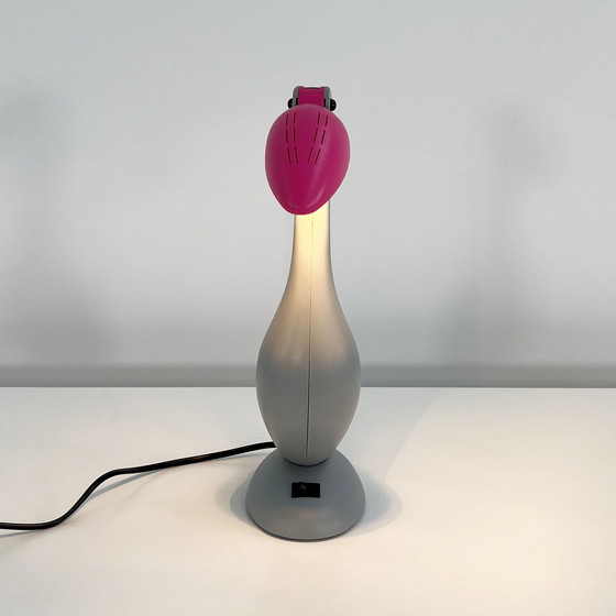 Image 1 of Pink & Grey Toucan Desk Lamp, 1980S