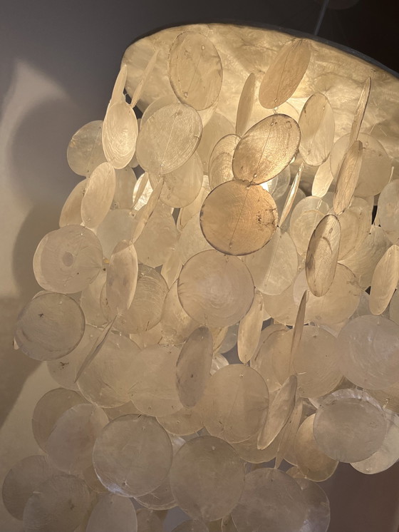 Image 1 of Capiz shell pendant lamp pearl opaline