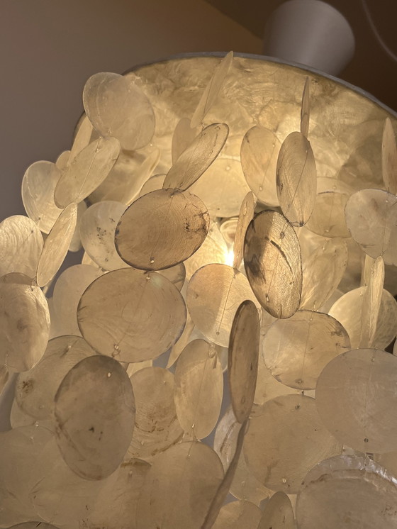 Image 1 of Capiz shell pendant lamp pearl opaline