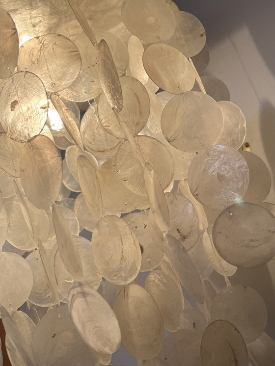 Image 1 of Capiz shell pendant lamp pearl opaline