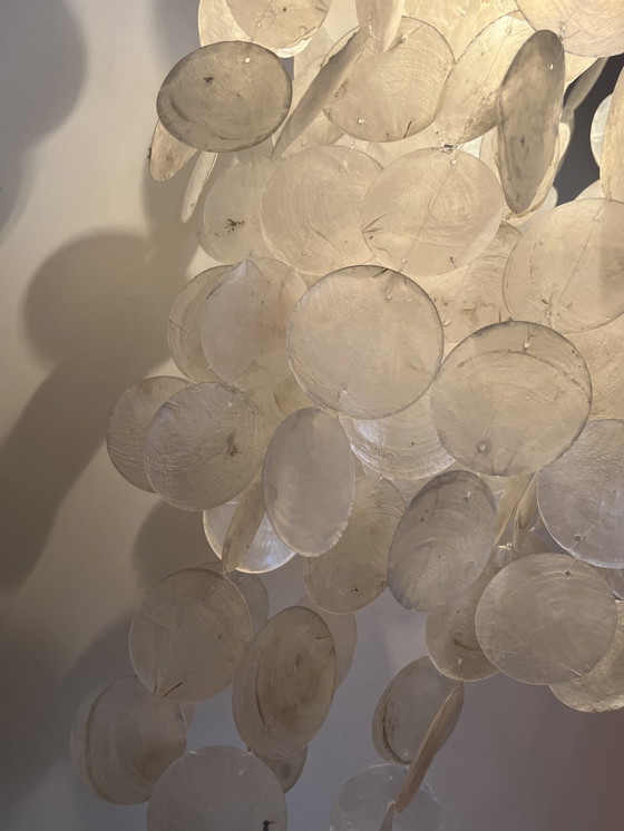 Image 1 of Capiz shell pendant lamp pearl opaline