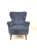 Poltrona vintage Artifort Theo Ruth in velluto a coste blu scuro