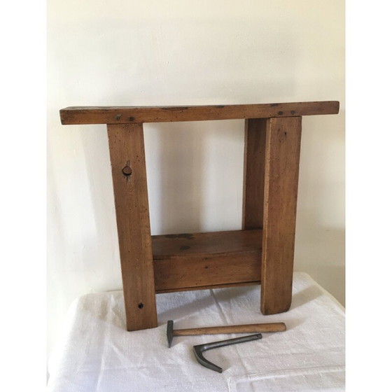 Image 1 of Children's vinatge workbench in beech with box, 1950