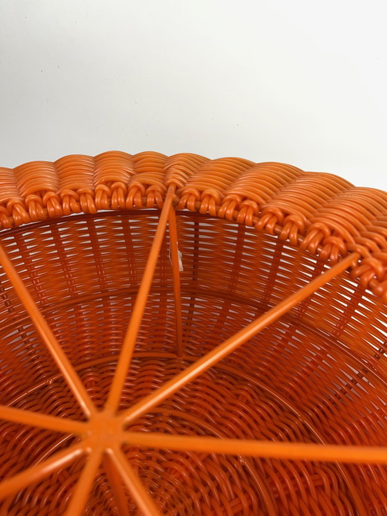 Image 1 of Vintage Ikea pouf stool plastic wickerwork 1980 1990