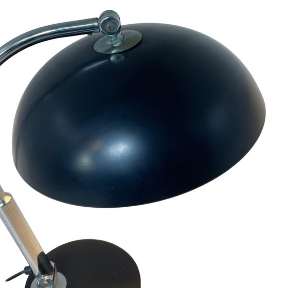 Image 1 of Hala Zeist - H. Th. Busquet - Table / Desk Lamp - Model P-144 - Bauhaus - 1950'S - Dutch Design - Black With Chrome Upright - Ad