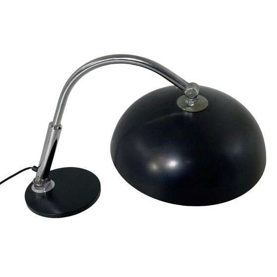 Image 1 of Hala Zeist - H. Th. Busquet - Table / Desk Lamp - Model P-144 - Bauhaus - 1950'S - Dutch Design - Black With Chrome Upright - Ad